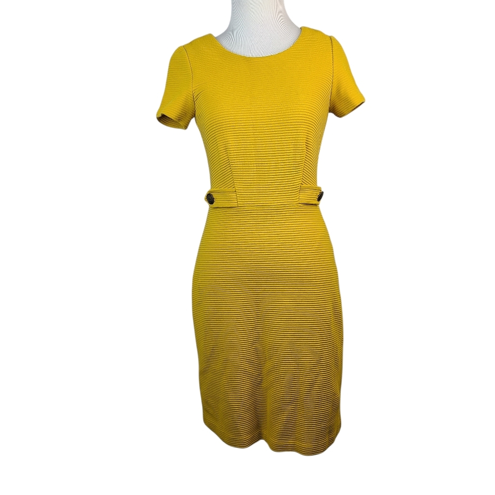 Boden Gold Cordelia Ottoman Ribbed Knit Sheath Dress Size 2 (US)